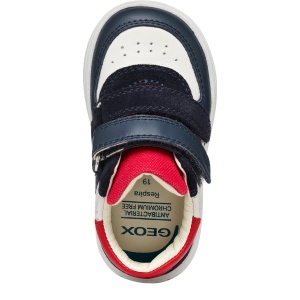 Pantofi băieți Geox Biglia Boy White Navy — vedere de sus