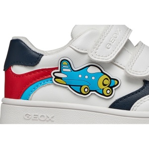Geox Pantofi sport baieti Eclyper Boy White Red B655LC-000BC-C0050 incaltaminte copii bigstep