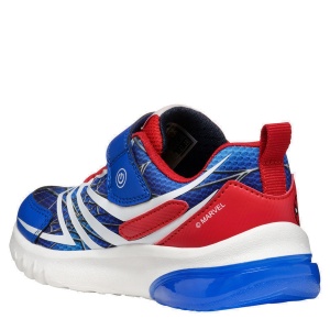 Pantofi sport băieți Geox Ciberdron Royal Red — vedere din spate