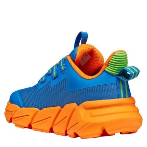 Pantofi sport băieți Geox Flexyper Fast Boy Lt Blue Orange — vedere din spate