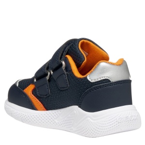 Pantofi sport băieți Geox Sprintye Boy Navy Orange — vedere din spate