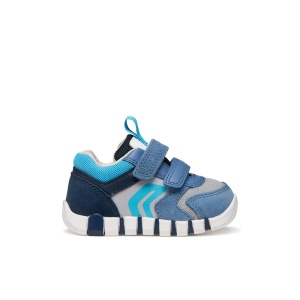 Geox Pantofi sport baieti Iupidoo Boy Dk Sky Lt Grey încălțăminte primii pasi bigstep