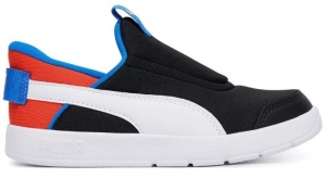 Pantofi sport baieti Puma Courtflex v3 Sliptech PS Black-White