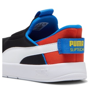 Pantofi sport băieți Puma Courtflex v3 Sliptech PS Black-White — detaliu călcâi
