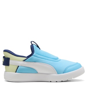 Pantofi sport băieți Puma Courtflex v3 Sliptech PS Blue-White — vedere laterală opusă