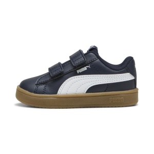 Pantofi sport baieti Puma Rickie Classic V Inf New Navy 394254-21, culoare bleumarin, inchidere dubla cu scai, talpa maro