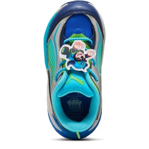 Pantofi sport băieți Puma RS-Surge Paw Patrol AC Inf Bright Aqua-pitch-green — vedere de sus și talpa
