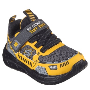 Pantofi sport băieți Skechers Skech Tracks Charcoal Yellow — vedere în perspectivă