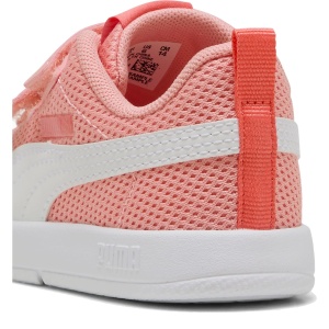 Pantofi sport fete Courtflex V3 Mesh Inf Pink Fruit PUMA Whhite — detaliu călcâi