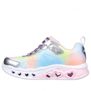 Skechers Pantofi sport Fete Flutter Heart Lights Simply Silver Multi incaltaminte copii bigstep