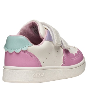 Pantofi sport fete Geox Eclyper White Pink — vedere din față