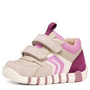 Pantofi sport fete Geox Iupidoo Girl Beige/Dk Pink - B3558C/05422/C5378 - interior