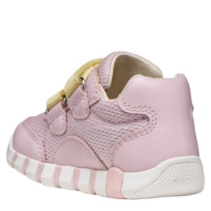 Pantofi sport fete Geox Iupidoo Pink Lt Yellow — vedere din spate
