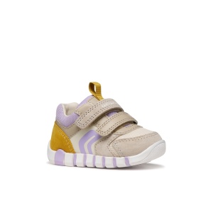 Geox Pantofi sport fete Iupidoo Girl Beige Lilac încălțăminte primii pasi bigstep
