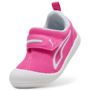 Pantofi sport pentru fete Puma Kitten Mesh V Inf Fluro Pink, model roz cu închidere velcro și talpă albă EVA, ideali pentru copii mici.