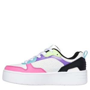 Pantofi sport fete Skechers Court High Classic Crush White Multi - Img 3