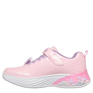 Pantofi sport fete Skechers S-Lights Butterfly Bliss Pink — vedere din față