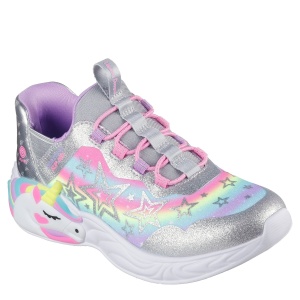 Pantofi sport fete Skechers Unicorn Dreams Starry Lite Silver Multi - Img 2