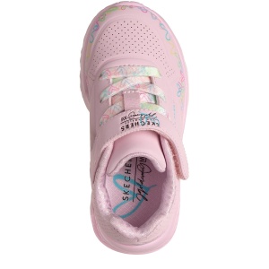 Pantofi sport fete Skechers Uno Lite Heart Craze Pink Multi — vedere de sus