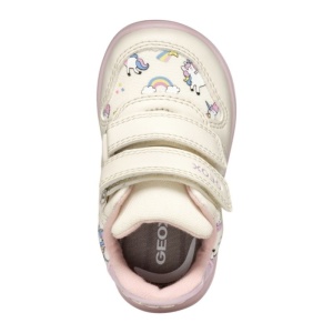 Geox Pantofi sport fete Zapito Girl Ivory Pink B556DA-0AW54-C0175