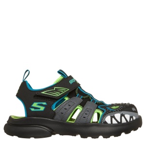 Sandale băieți cu luminițe Skechers Razor Splash-Raptor Quest