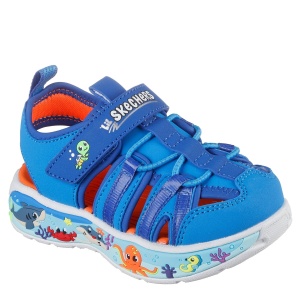 Sandale băieți Skechers Play Scene Splash Albastru — vedere în perspectivă