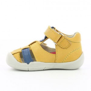 Sandale baieti Wasabou Jaune Bleu - Img 3