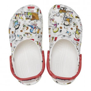 Crocs Sandale plaja Baieti Peanuts Classic Clog T White Multi incaltaminte copii bigstep