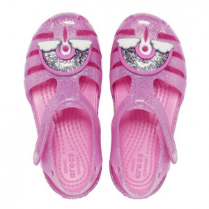 Sandale plaja Fete Crocs Isabella Charm Sandal K Pink Lemonade - Img 4
