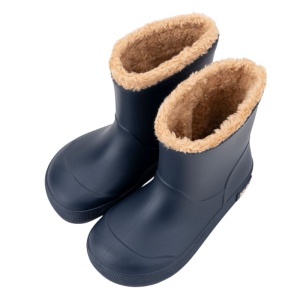 Cizme cauciuc imblanite barefoot baieti Yogi Borreguito Navy - Img 4