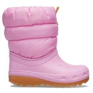 Cizme impermeabile imblanite fete Crocs Neo Puff Boot Pink Tweed