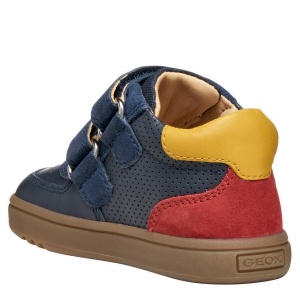 Ghete băieți Geox Biglia Navy Red — vedere din spate