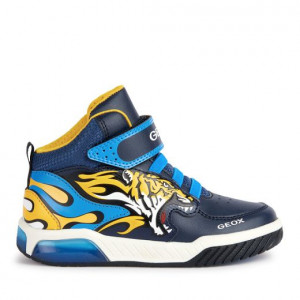 Geox Ghete Baieti J Inek B.C Navy Yellow incaltaminte copii bigstep