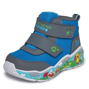 Ghete baieti Skechers Play Scene Gri - 407637N/GYBL - lateral