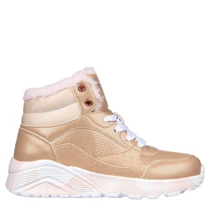 Ghete fete Skechers Uno Lite Gold Pink - Img 1