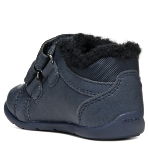 Ghete îmblănite băieți Geox Elthan Boy Navy Red — vedere din spate