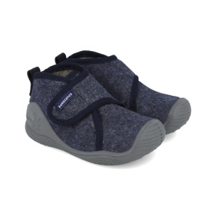 Papuci de interior Biomecanics culoare bleumarin, interior si exterior din material textil, sustinere glezna si inchidere cu scai
