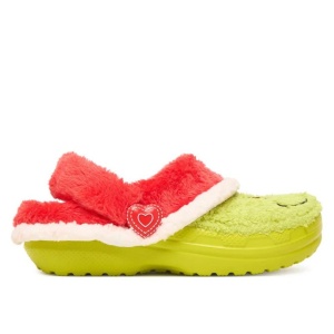 Papuci de casa Crocs Classic The Grinch Lined Clog incaltaminte copii bigstep
