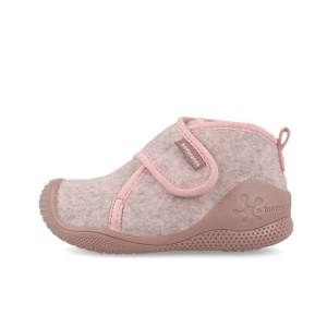 Papuci de interior Biomecanics culoare roz pudrat, interior si exterior din material textil, sustinere glezna si inchidere cu scai