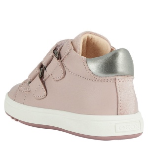 Pantofi fete Geox Biglia Girl Old Rose Silver - vedere din spate - B044CC/08522/C8360