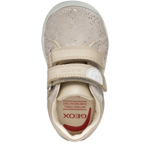 Pantofi fete Geox First Steps Macchia Girl Beige — vedere de sus