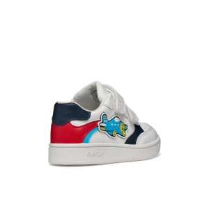Geox Pantofi sport baieti Eclyper Boy White Red B655LC-000BC-C0050 incaltaminte copii bigstep