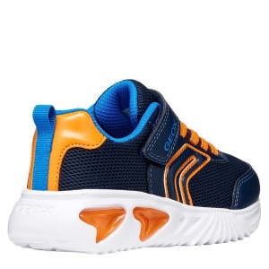 Pantofi sport băieți Geox Assister Boy Navy Orange — vedere din față