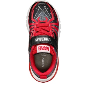 Pantofi sport băieți Geox Ciberdron Boy Black Red — vedere de sus