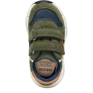 Pantofi sport băieți Geox Flexyper Mini Boy Musk/Cognac — vedere de sus