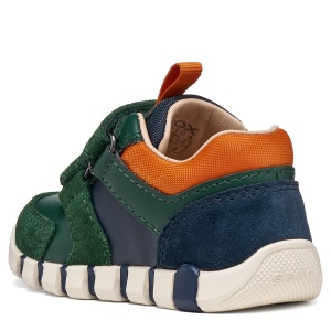 Pantofi sport băieți Geox Iupidoo Boy Forest/Orange - B3555D/05422/C3P2T - spate