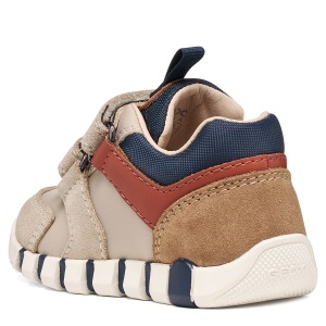 Pantofi sport băieți Geox Iupidoo Boy Lt Taupe/Orange - B3555D/05422/C6181 - spate