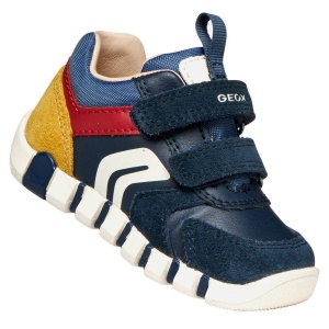 Pantofi sport băieți Geox Iupidoo Boy Navy Dk Red — vedere din față