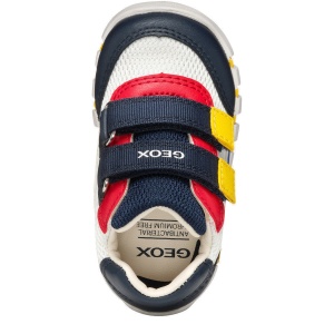 Pantofi sport băieți Geox Iupidoo Boy White Navy — vedere de sus