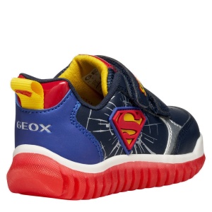 Pantofi sport băieți Geox Lightyloo Superman Navy Royal — vedere din față